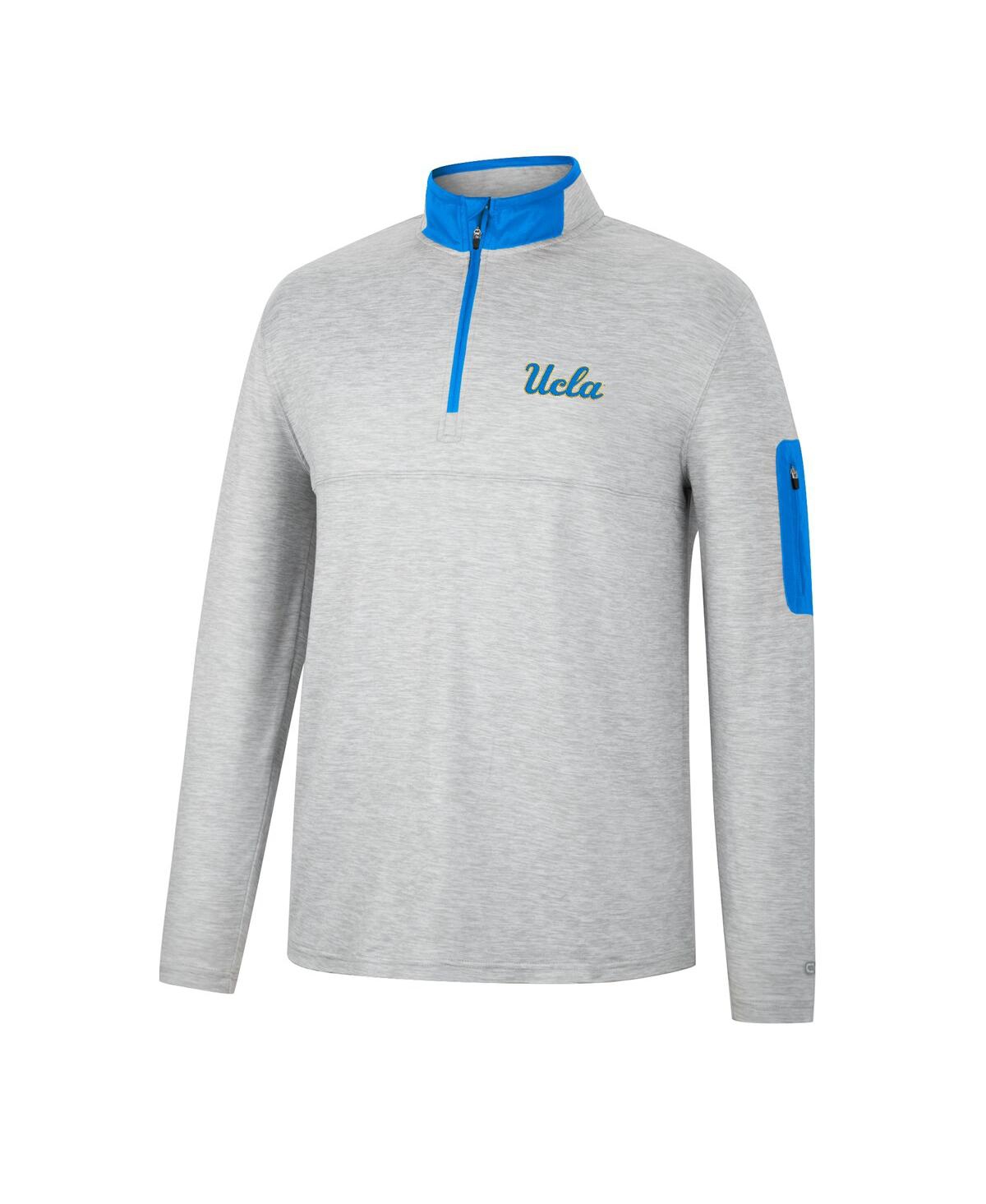 Shop Colosseum Men's  Heathered Gray, Blue Ucla Bruins Country Club Windshirt Quarter-zip Jacket In Heathered Gray,blue