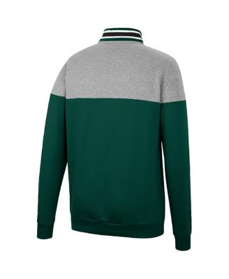 Men's Green, Heather Gray Michigan State Spartans Be the Ball Quarter-Zip Top