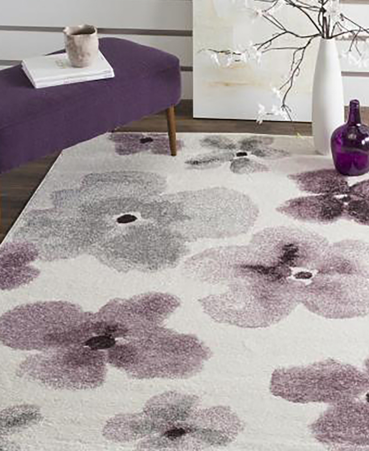 Safavieh Adirondack 123and Purple Area Rug - Ivory