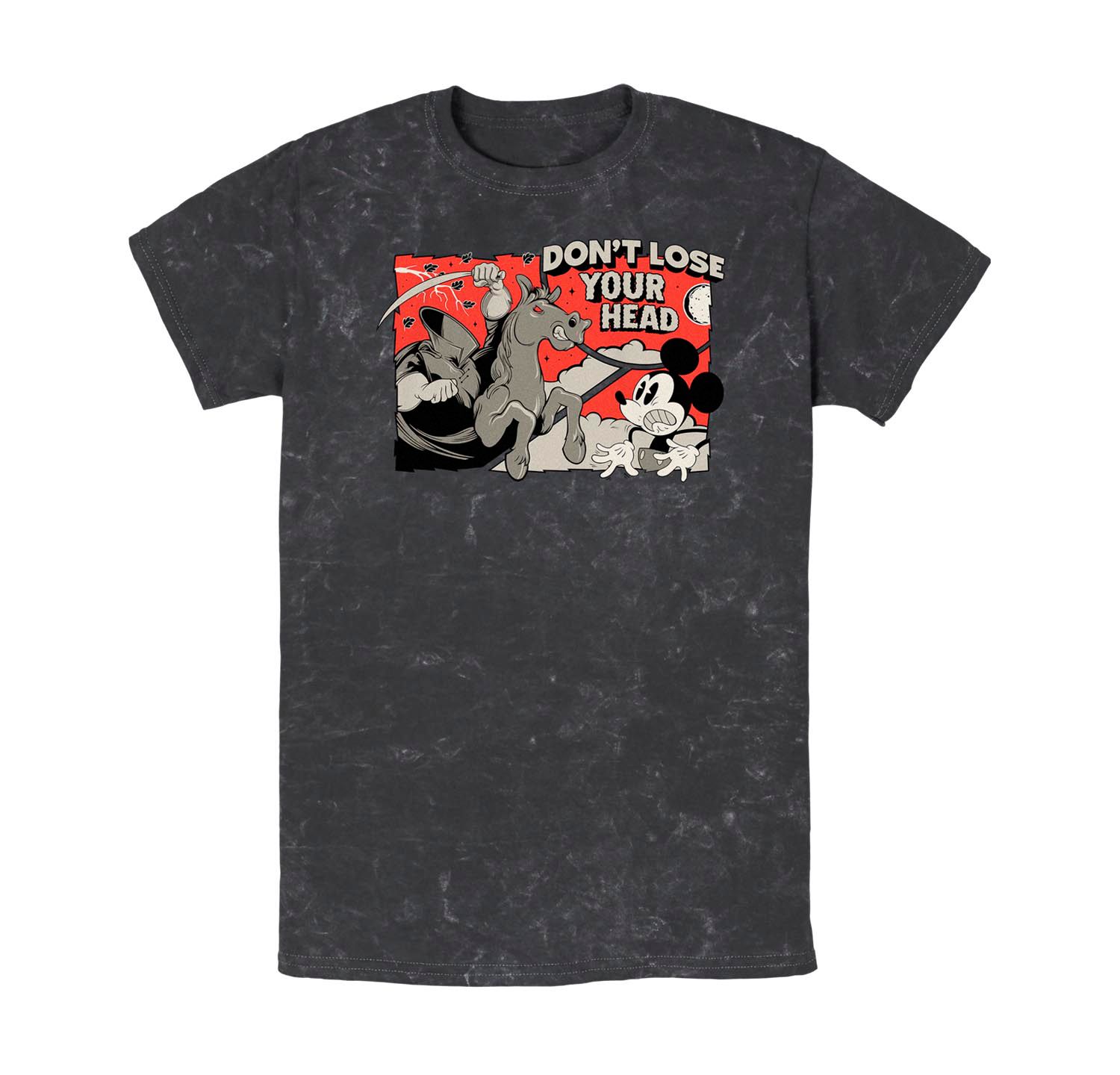 Men's Mickey Classic Mickey and Headless Horseman Mineral Wash Short Sleeves T-shirt