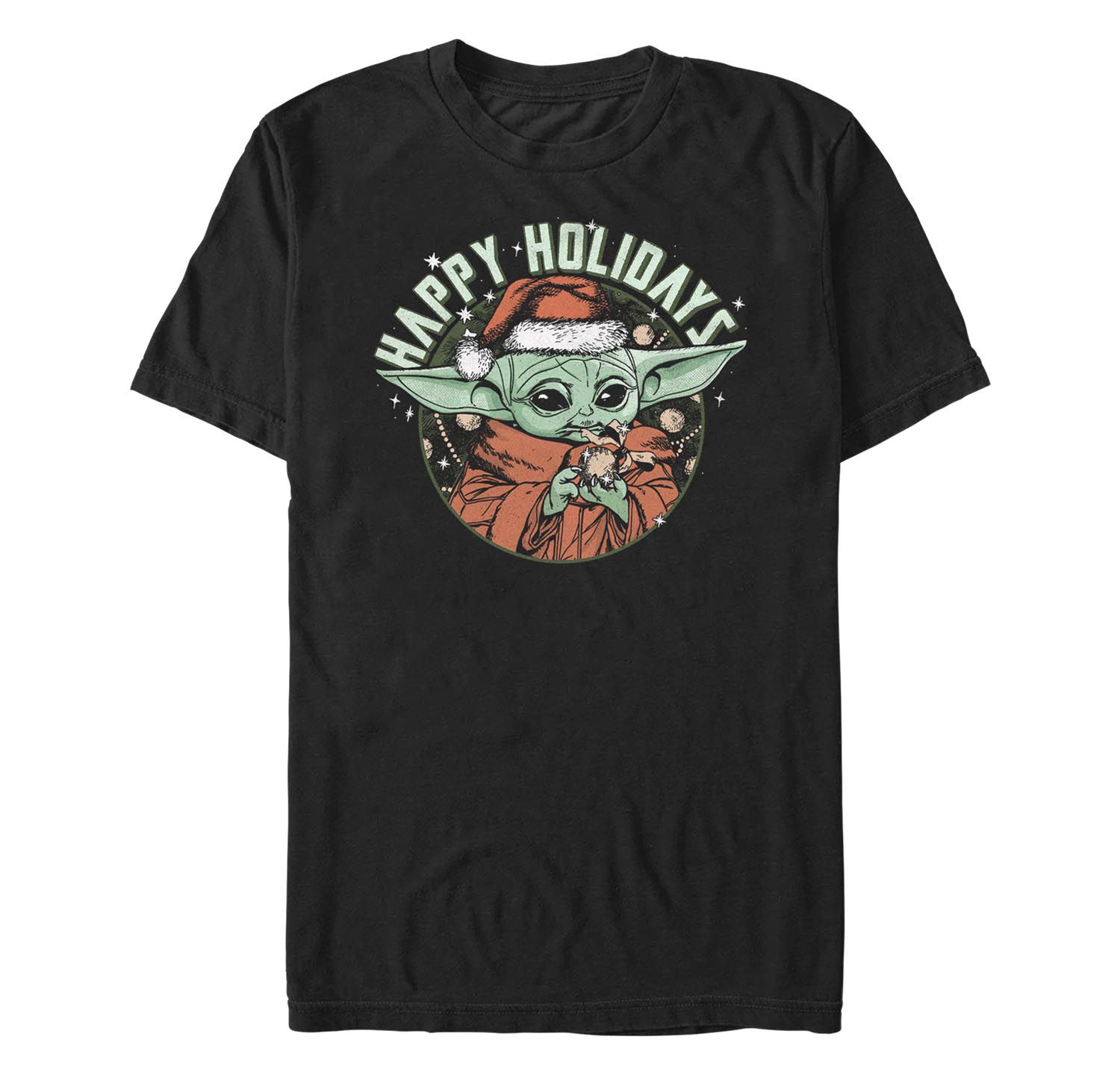 Men's Star Wars Mandalorian Grogu Holidays Short Sleeves T-shirt