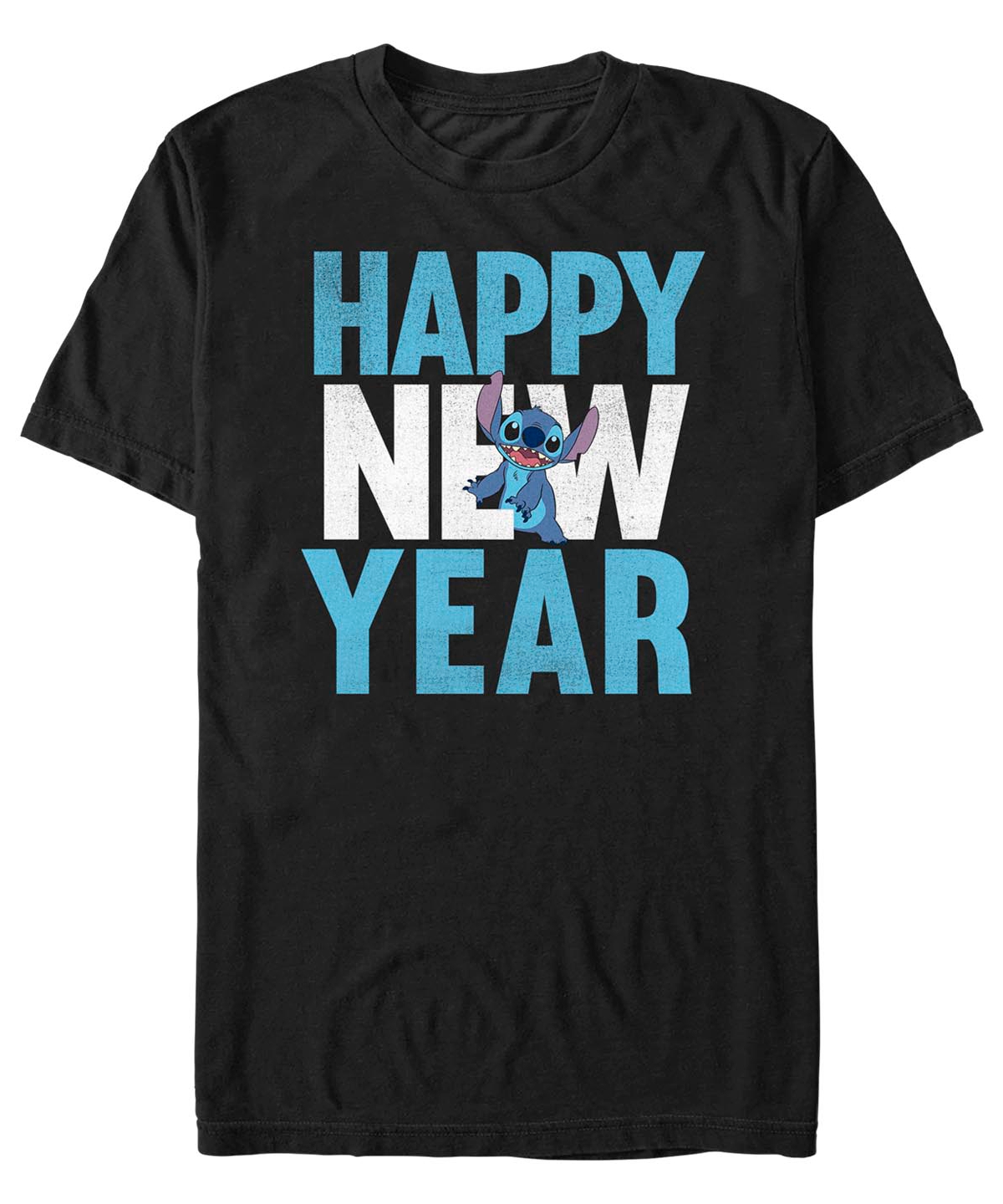 Fifth Sun Men's Lilo Stitch New Year Short Sleeves T-shirt In Black