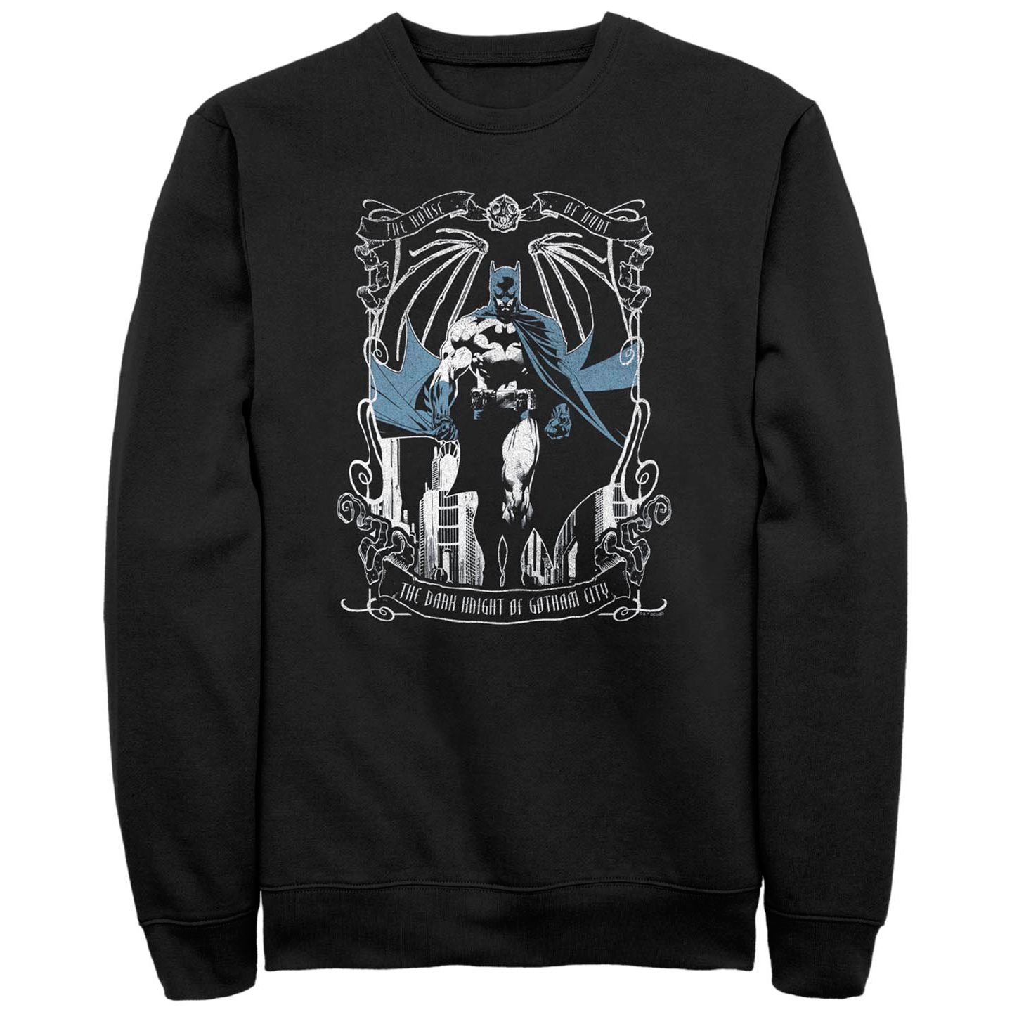 Мужской свитер Fifth Sun Batman Knight Tarot Crew Fleece Pullover, цвет: Чёрный — фото 1