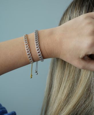 Diamond Large Link Bolo Bracelet (1/2 ct. t.w.) in Sterling Silver or 14k Gold-Plated Sterling Silver, Created for Macy's