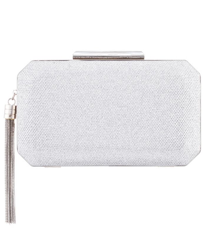 Macys top silver clutch