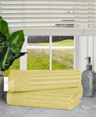 Soho Checkered Border Cotton 2 Piece Bath Towel Set, 54" x 27"