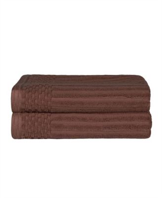 Soho Checkered Border Cotton 2 Piece Bath Towel Set, 54" x 27"