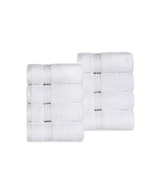 Superior Egyptian Cotton 8-Piece Hand Towel Set White
