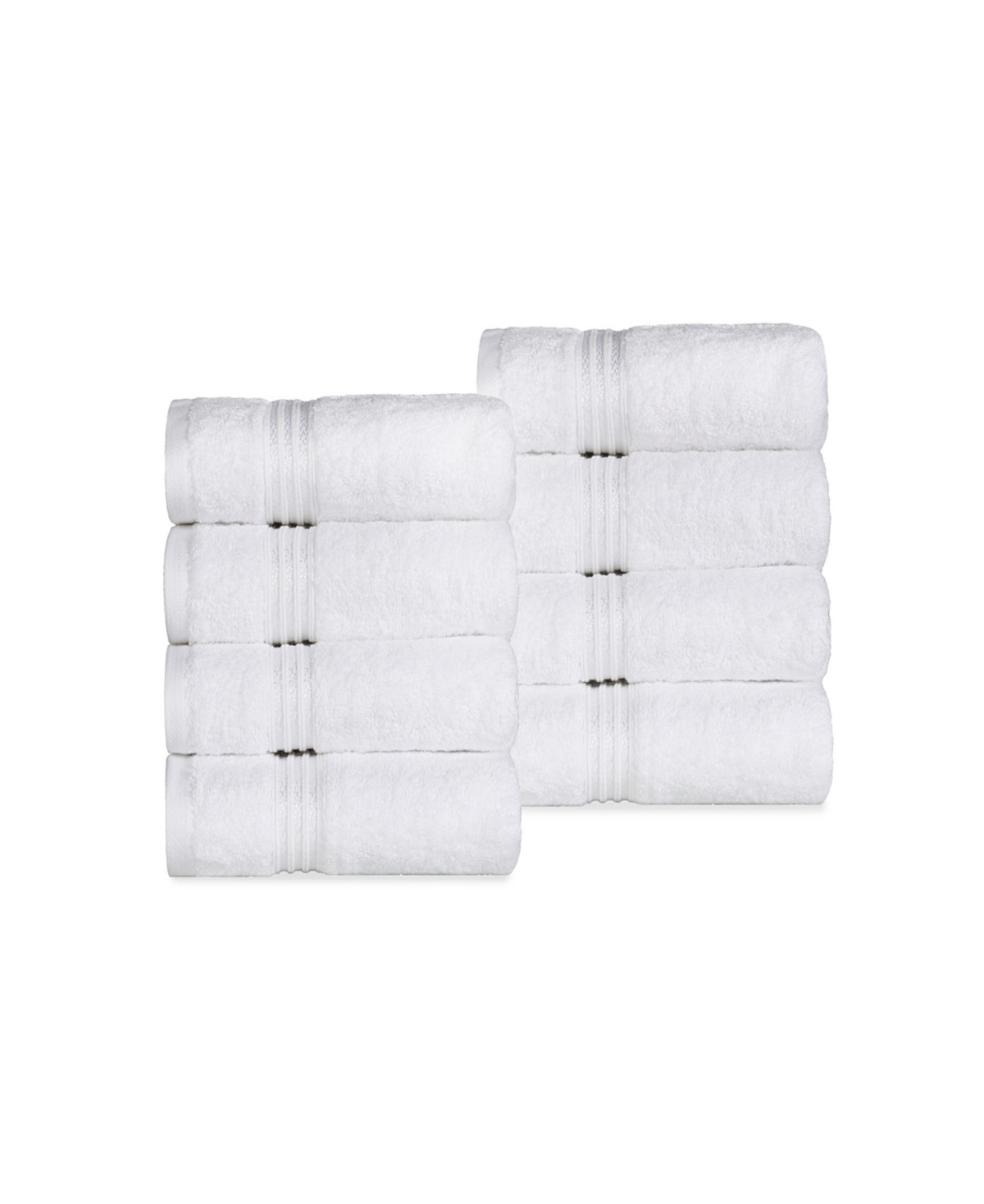 Superior Solid Quick Drying Absorbent 8 Piece Egyptian Cotton Hand Towel Set Bedding In White