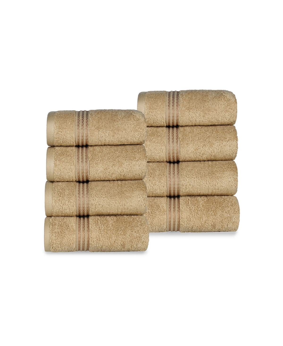 SUPERIOR SOLID QUICK DRYING EGYPTIAN COTTON 8 PIECE HAND TOWEL SET 