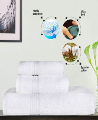 Solid Quick Drying Egyptian Cotton 3-Piece Bath Towel Set