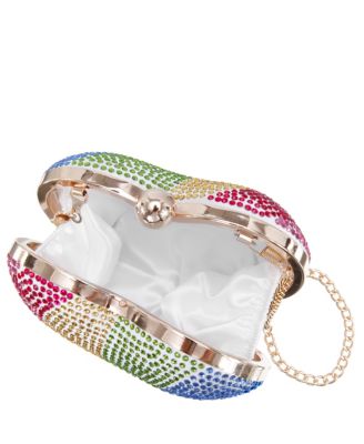 Women's Crystal Heart Minaudiere Bag