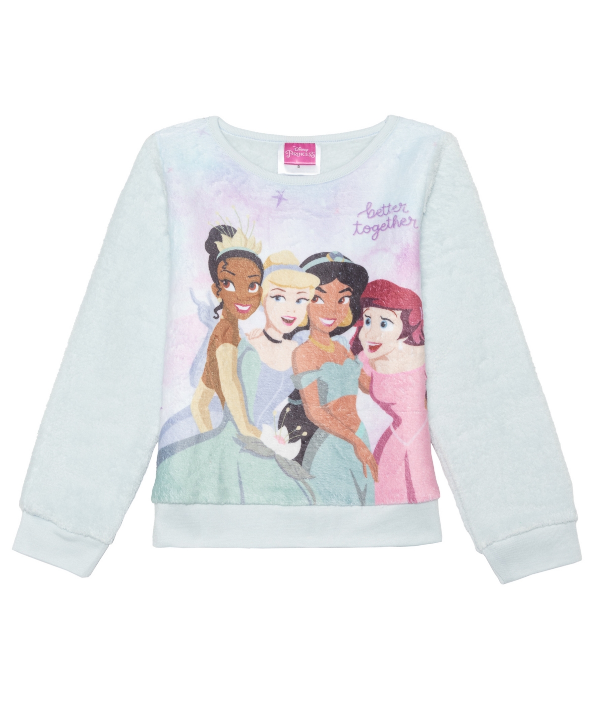 Disney Little Girls Better Together Princess Cozy Pullover Sweatshirt In White