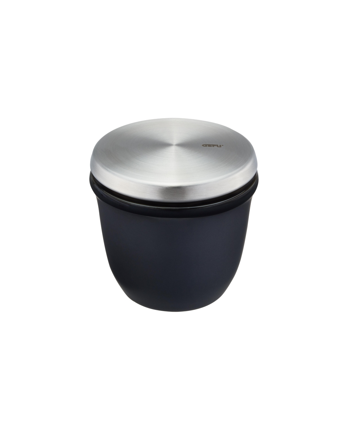 Gefu Stoneware And Stainless Steel Salt And Spice Pot In Black