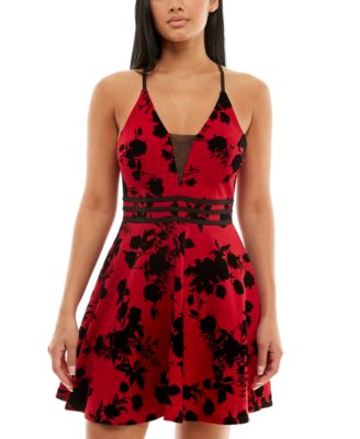 macy's red and black dress