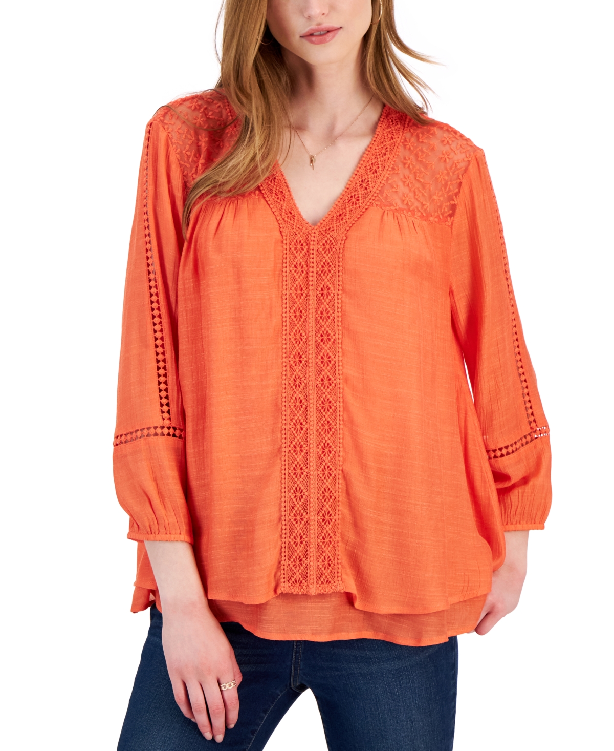 Coral tops at macy's store