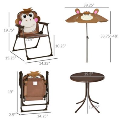 Folding Kids Table and Chair Set for Garden, Backyard,