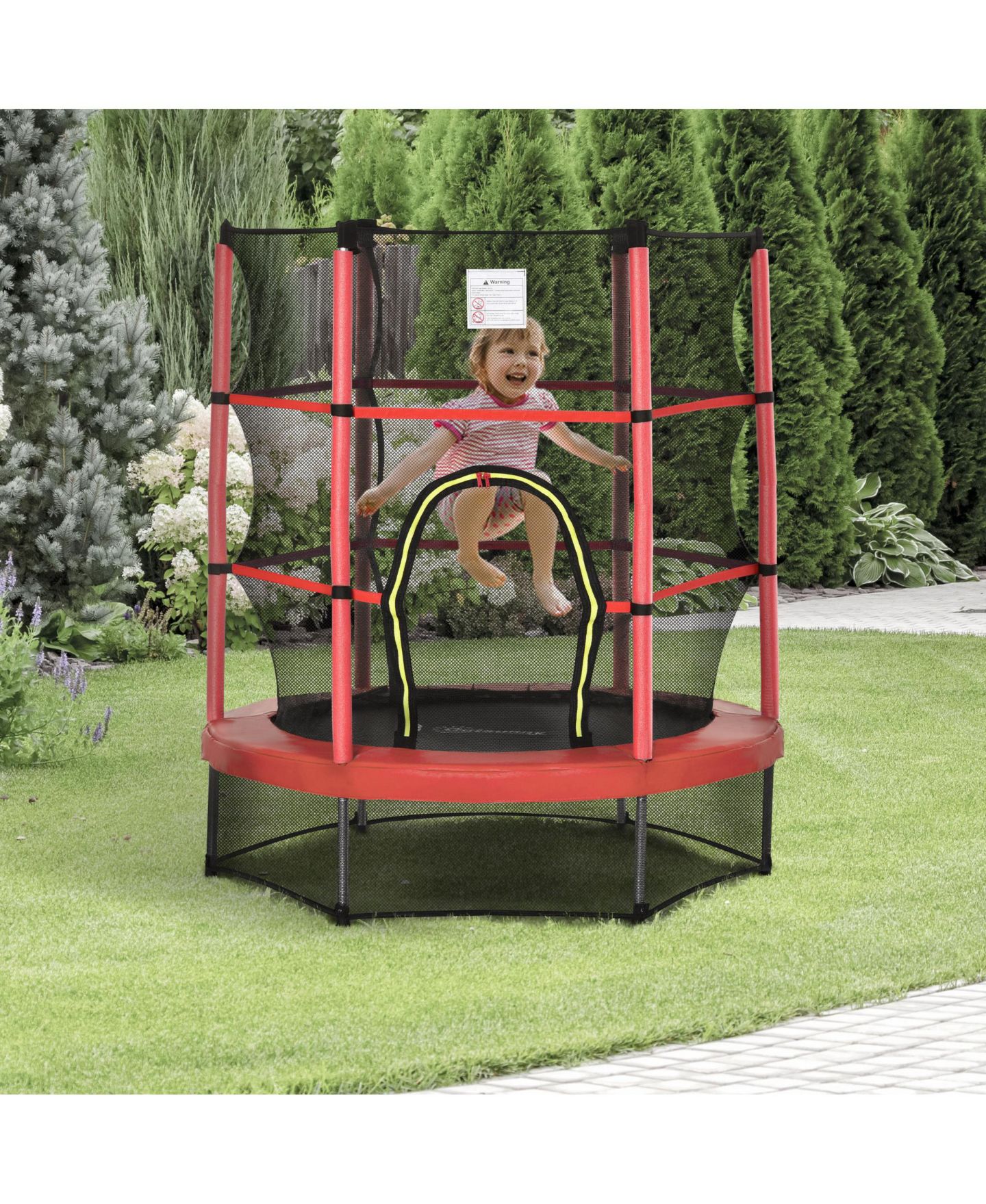 Детская игрушка Outsunny 5FT Springless Trampoline with Enclosure Net, 99 lbs Capacity, Ages 3-6 — фото 9