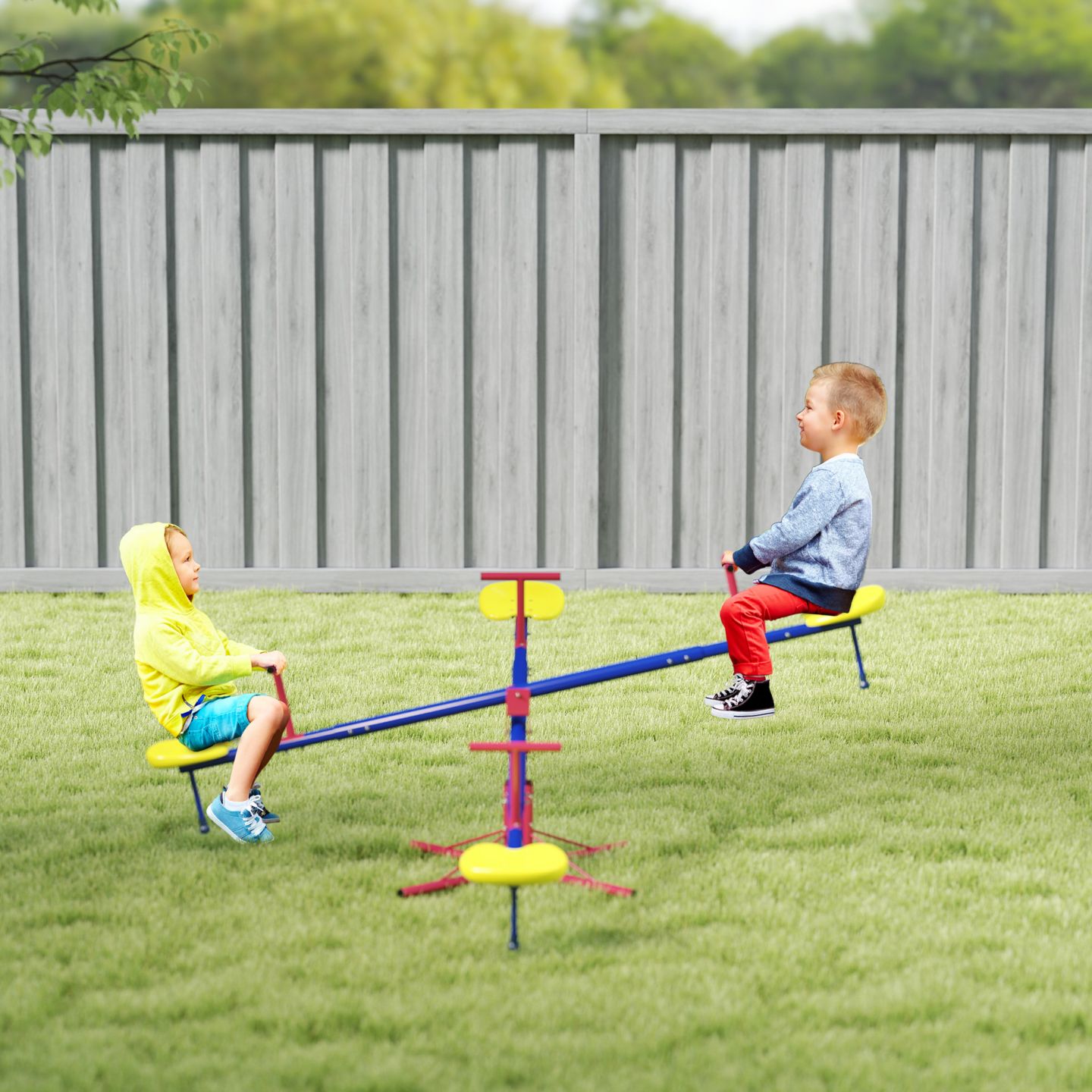 Детская игрушка Outsunny Teeter Totter for Kids with 4 Seats for 3-8 Years — фото 9