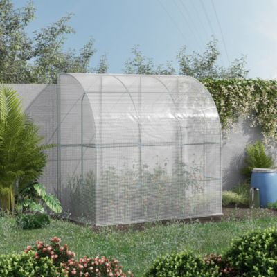 7' x 4' x 7' Outdoor Walk-in Lean-to house, PE Cover,