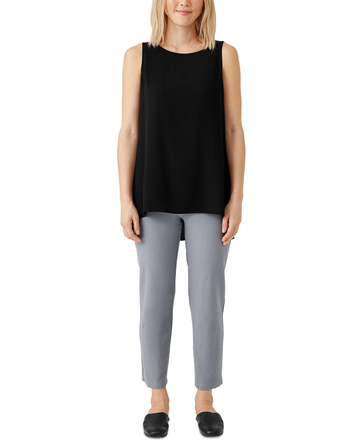 EILEEN FISHER WOMEN'S SLIM-LEG HIGH-RISE ANKLE PANTS