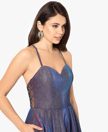 Blondie Nites Juniors Sequined Lace Up Back A Line Dress 41 OFF