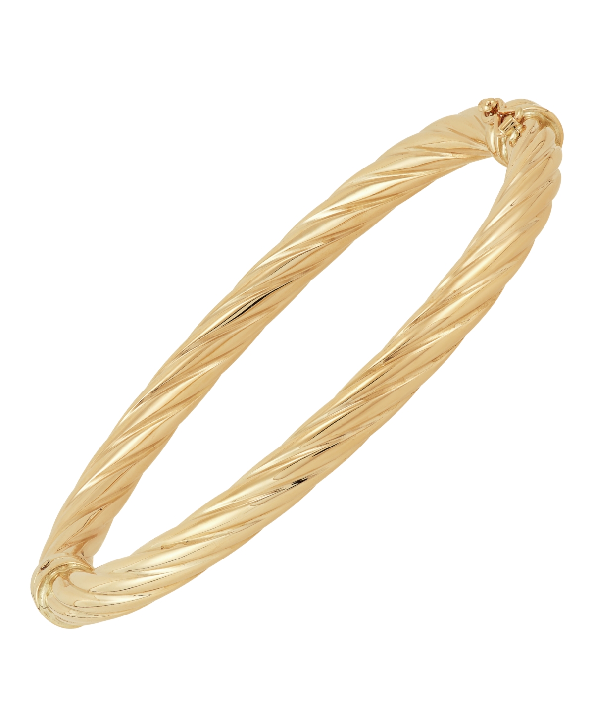 Twist Hinge Bangle Bracelet in 14k Gold or White Gold - Gold