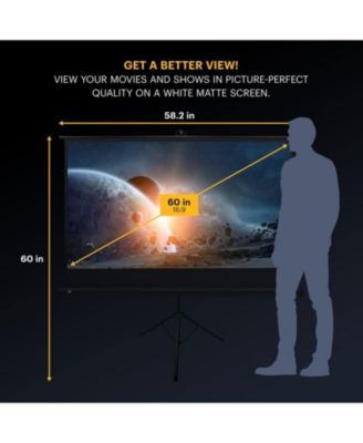 60" Portable Projector Screen with Stand & Lightweight Carry Bag