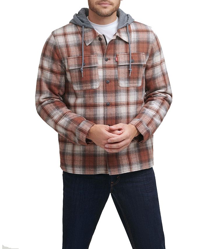 Men's Faux Sherpa Lined Flannel Shirt Jacket