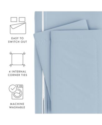Double Brushed Solid Duvet Cover Set, Twin/Twin XL