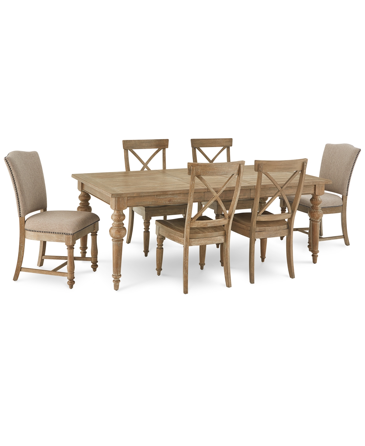 Furniture Sonora 7-pc. Dining Set (rectangular Expandable Table + 4 X Back Side Chairs + 2 Upholstered Side Ch In No Color