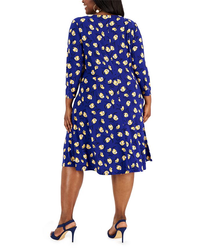 On Trend Women's Paris Bohemian Maxi Dress - 3/4 Sleeve Faux Wrap, Long Flowy Dress For Travel & Events - View #5