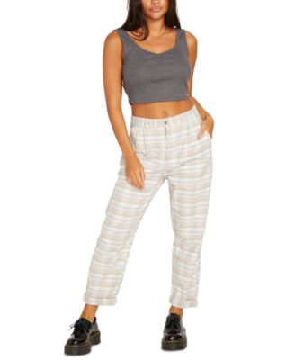 Volcom - Juniors' Frochickie Plaid Slouch Pants