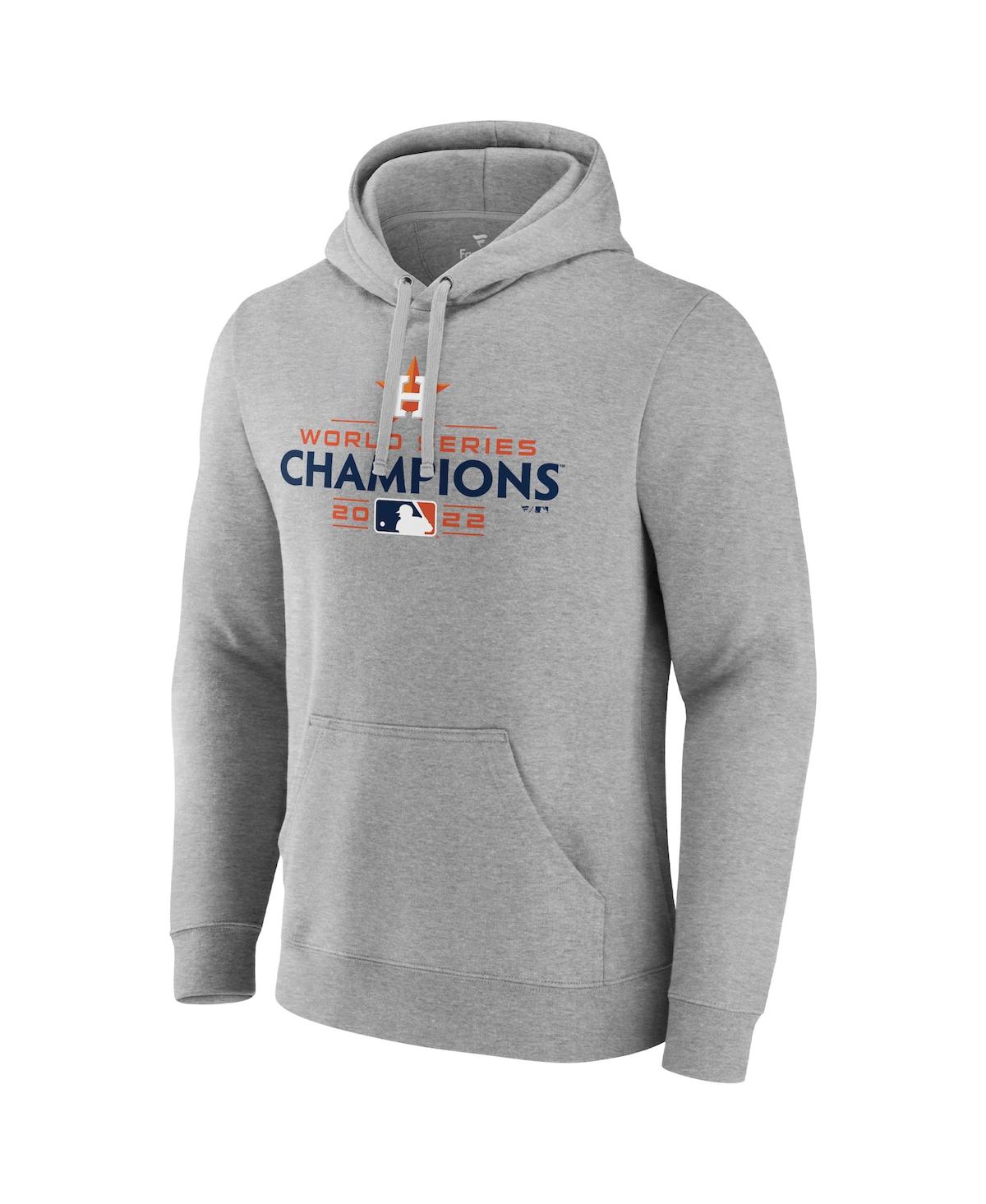 Shop Fanatics Men's  Heather Gray Houston Astros 2022 World Series Champions Logo Pullover Sweatshirt