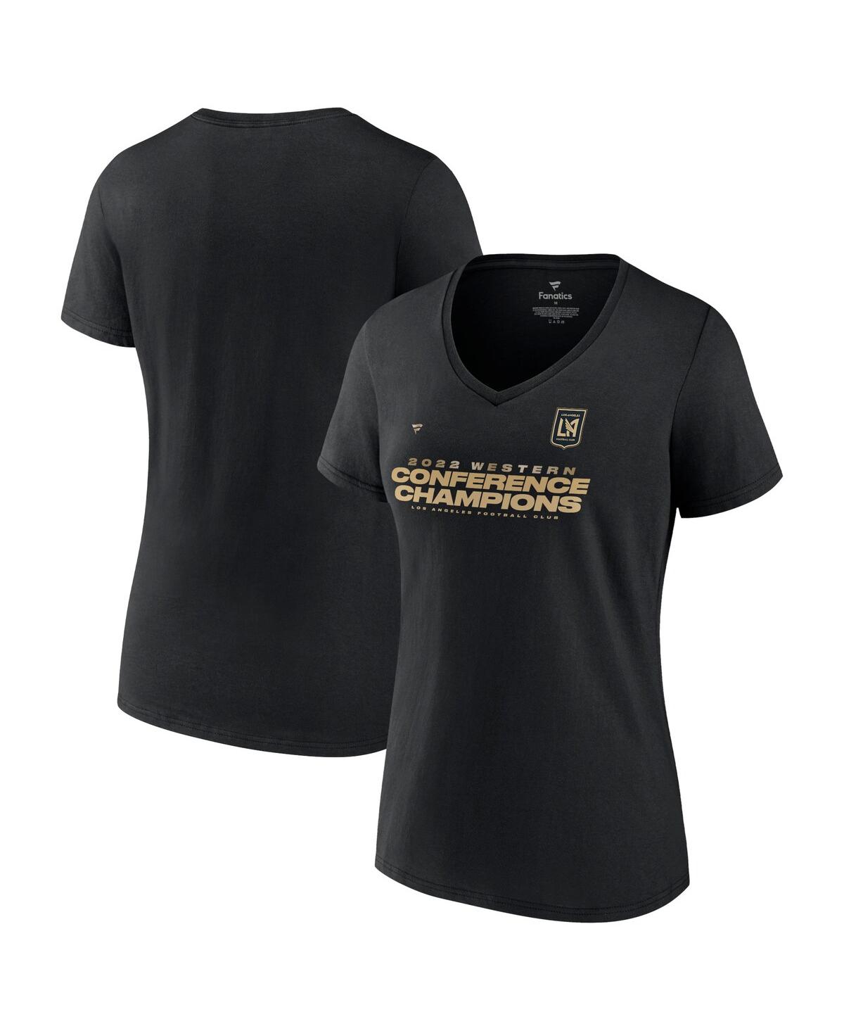Fanatics Branded Black Lafc 2022 Mls Western Conference Champions Locker Room V-neck T-shirt In Black