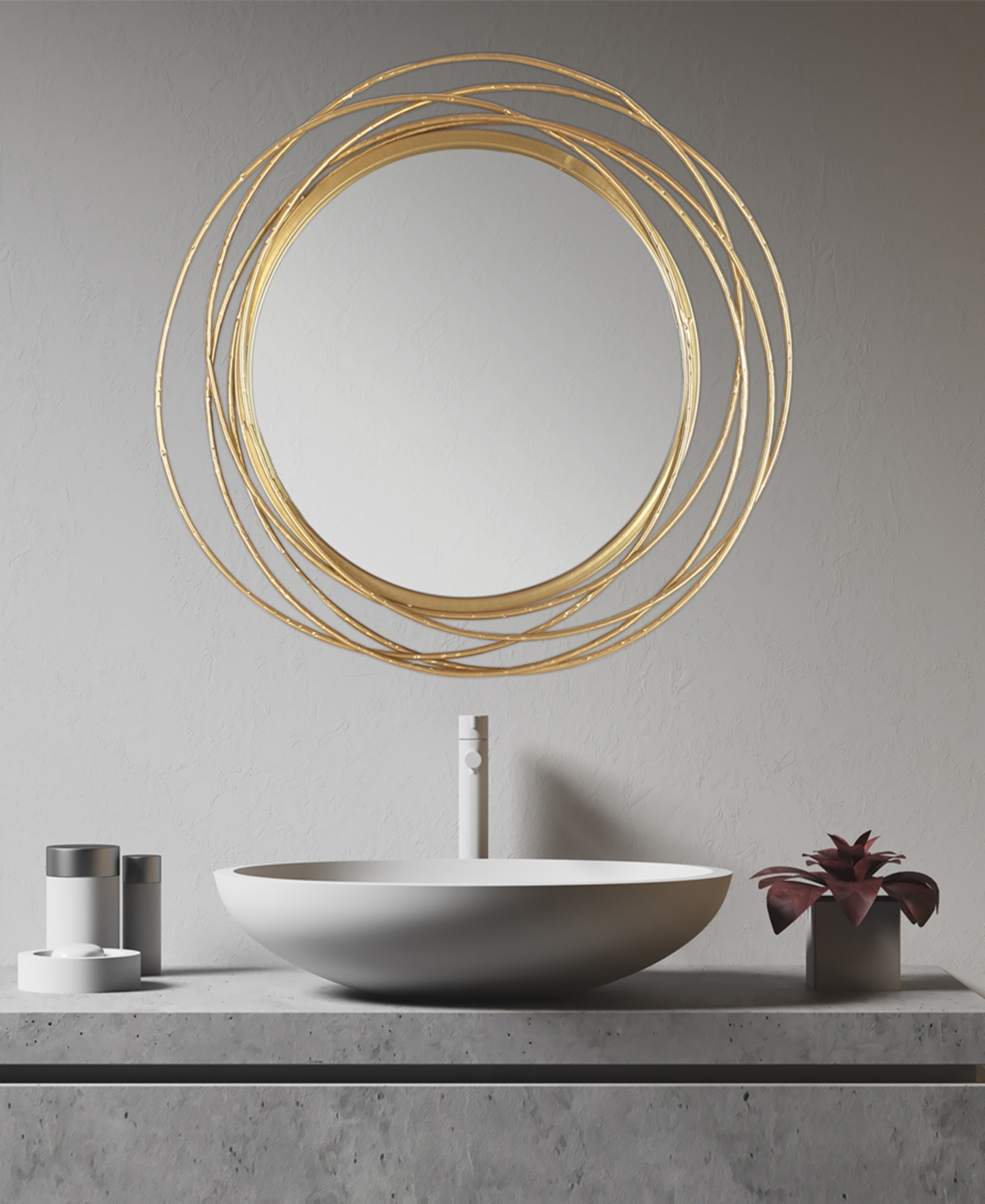 Decorative Round Rings Mirror, D
