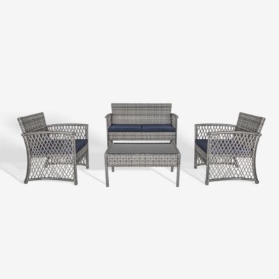 4-Piece Outdoor Patio Conversation Set