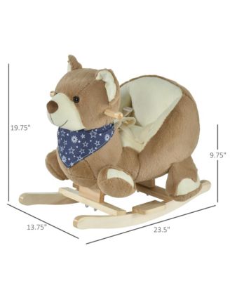 Baby Rocking Horse, Plush Animal Rocker w/ Realistic Sound, Pedals