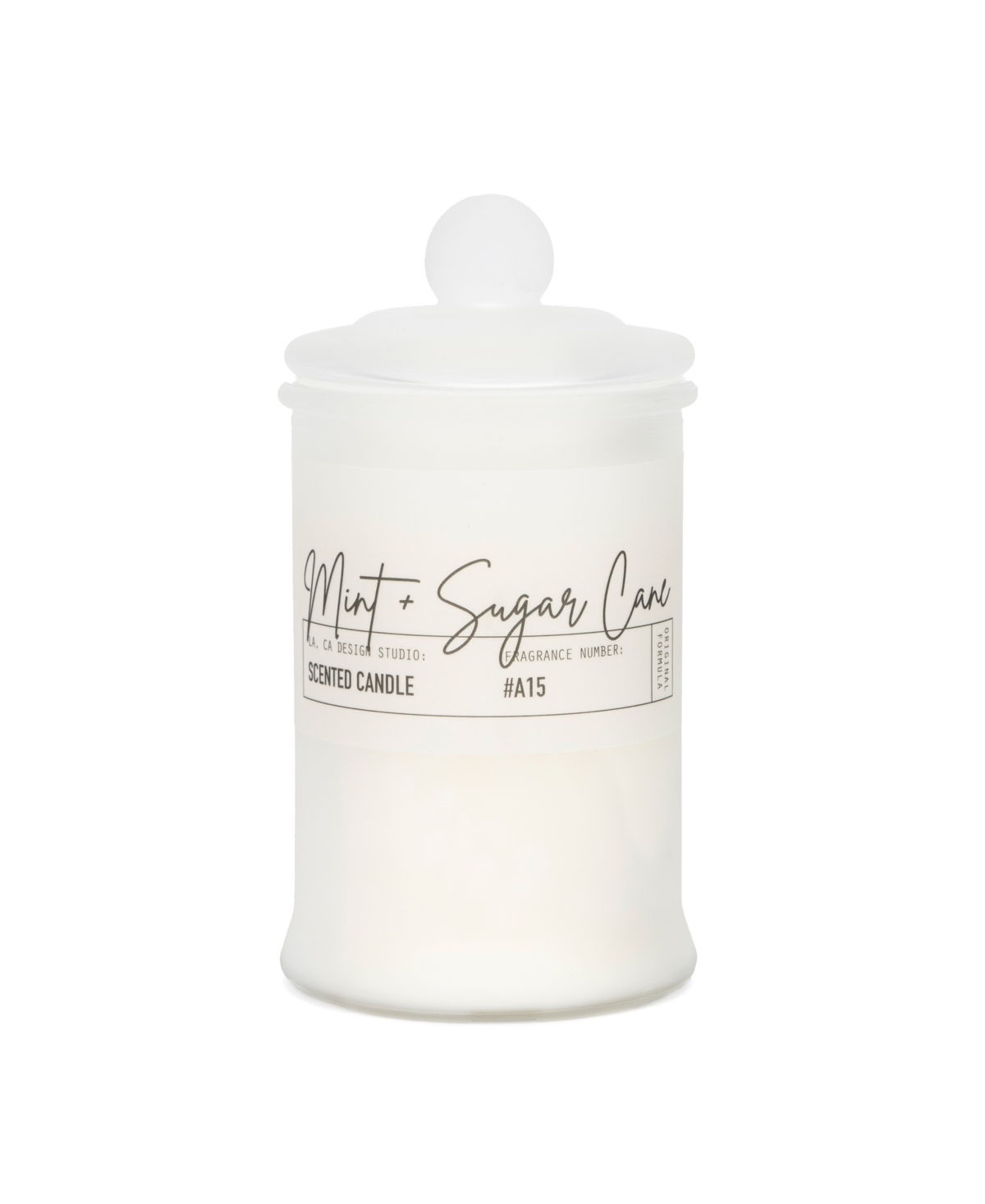 Hybrid & Company Long Lasting Highly Natural Soy Blend Mint And Sugar Scented Jar Candle In White