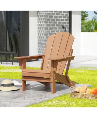 All-Weather Contoured Outdoor Poly Folding Adirondack Chair