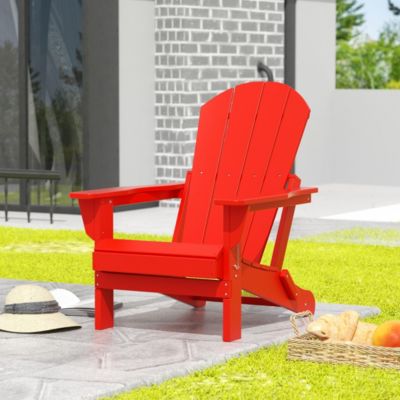 All-Weather Contoured Outdoor Poly Folding Adirondack Chair