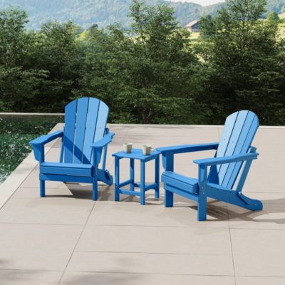 3 Piece Set Outdoor Folding Adirondack Chairs with Side Table
