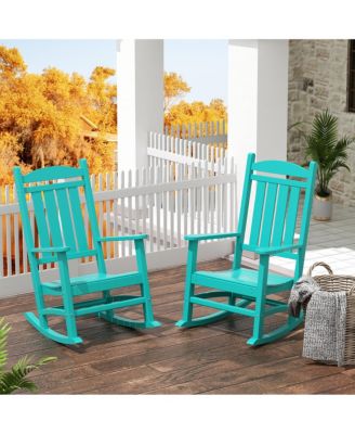 All-Weather Outdoor Patio Poly Classic Porch Rocking Chair (Set of 2)