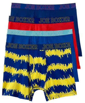 Joe Boxer Men's Melting Waves Performance Boxer Briefs, Pack of 4