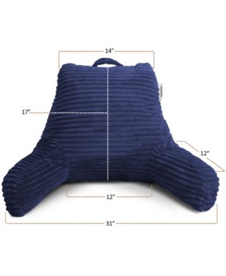 Cut Plush Striped Reading Pillow with Arms, Medium