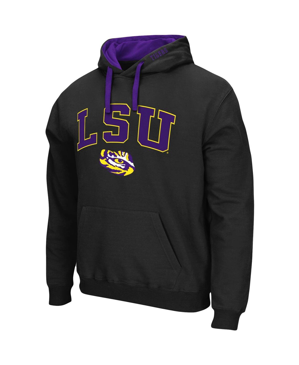 Colosseum Men's  Black Lsu Tigers Big And Tall Arch & Logo 2.0 Pullover Hoodie In Black