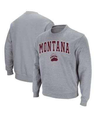 Men's Montana Grizzlies Arch and Logo Crew Neck Sweatshirt