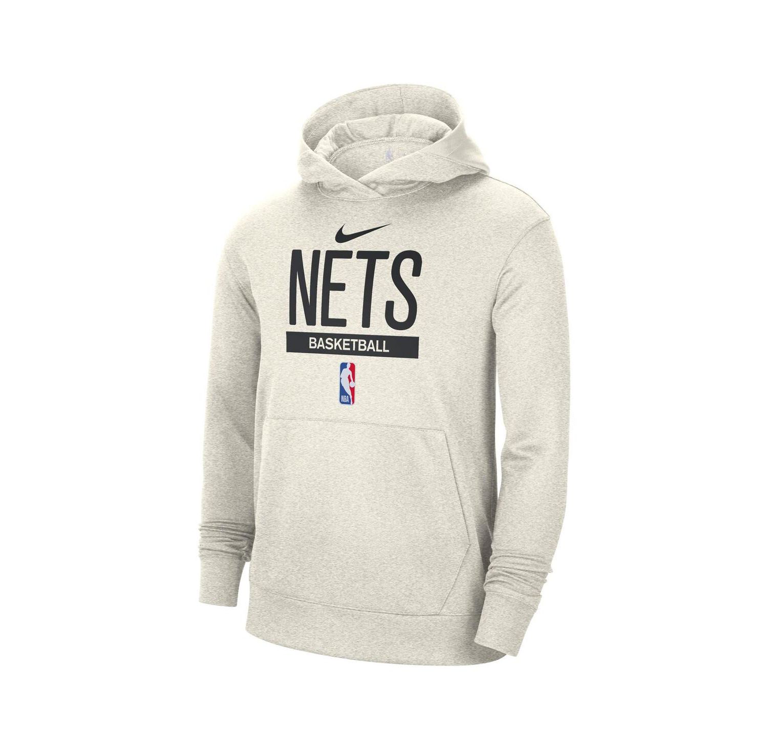 Men's Cream Brooklyn Nets 2022/23 Spotlight On-Court Practice Performance Pullover Hoodie