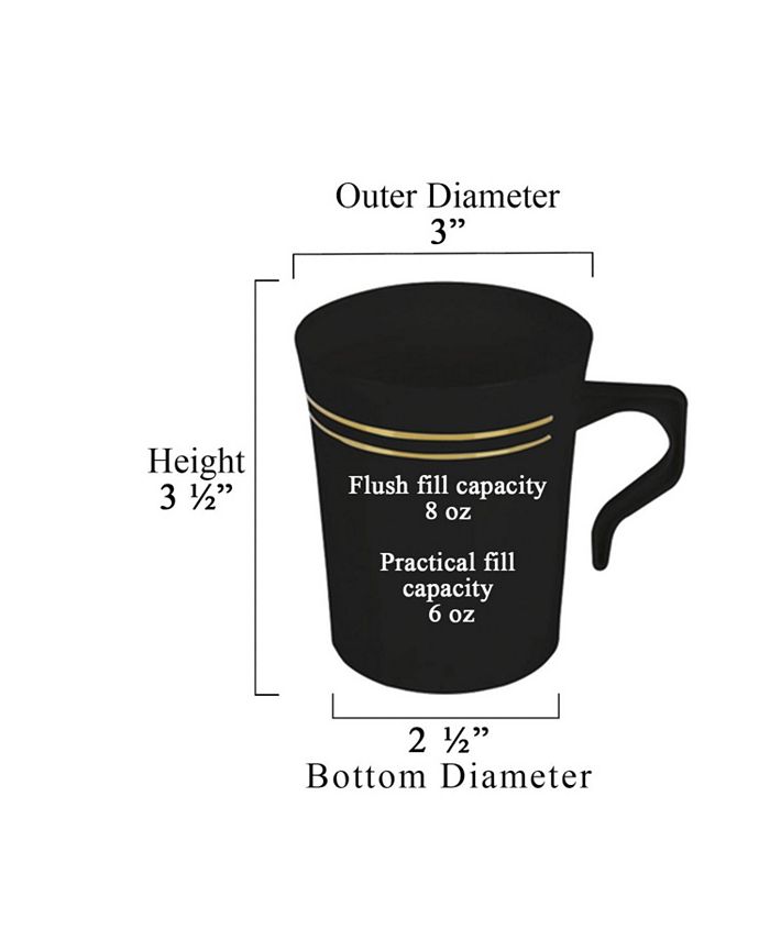 Smarty Had A Party 8 oz. Black with Gold Edge Rim Round Plastic Coffee