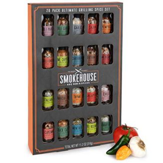 Smokehouse by Thoughtfully, BBQ Grilling Case and Rubs Gift Set, Set of 18